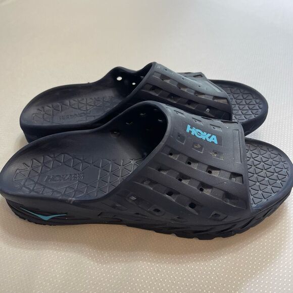 Hoka One One Ora Recovery Navy Blue Sandals Slides Size 13M - Picture 3 of 16